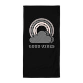 Good Vibes Beach Bath Large Towel (Black), towels, $ 39.95, A Moment Of Now™